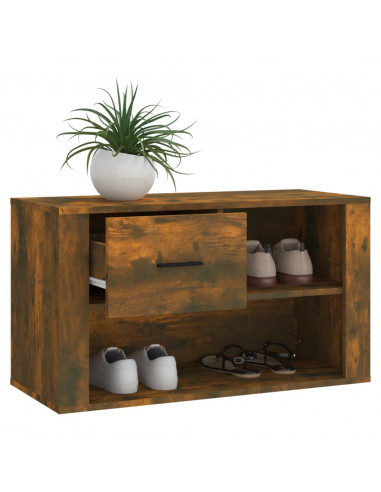 Scarpiera Rovere Fumo 80x35x45 cm in Legno Multistrato