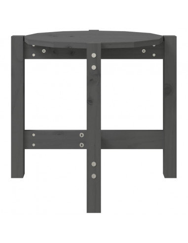 Tavolino da Salotto Grigio Ø 52,5x45 cm Legno Massello di Pino