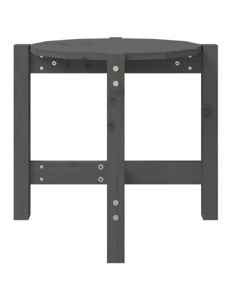 Tavolino da Salotto Grigio Ø 52,5x45 cm Legno Massello di Pino