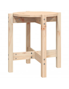 Tavolino da Salotto Ø 42,5x45 cm in Legno Massello di Pino 2