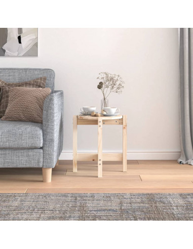 Tavolino da Salotto Ø 42,5x45 cm in Legno Massello di Pino