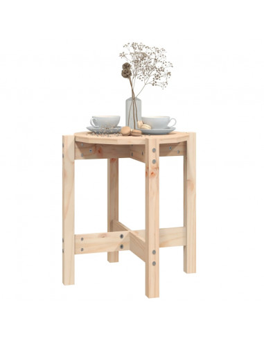 Tavolino da Salotto Ø 42,5x45 cm in Legno Massello di Pino