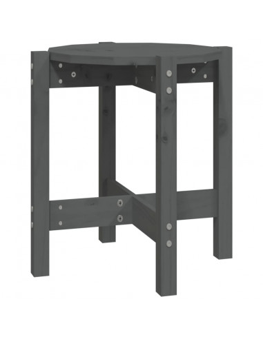 Tavolino da Salotto Grigio Ø 42,5x45 cm Legno Massello di Pino