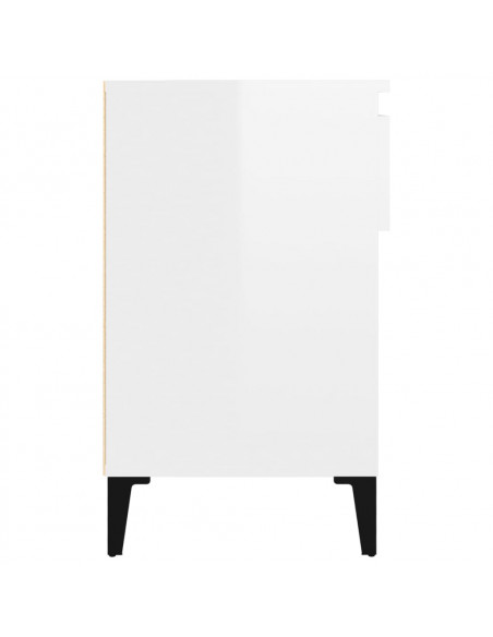 Scarpiera Bianco Lucido 102x36x60 cm in Legno Multistrato