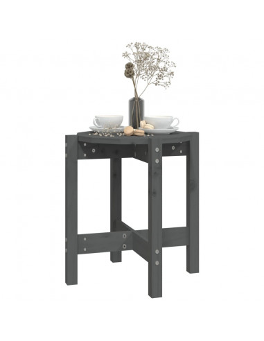 Tavolino da Salotto Grigio Ø 42,5x45 cm Legno Massello di Pino