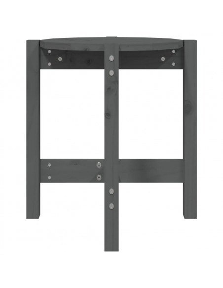 Tavolino da Salotto Grigio Ø 42,5x45 cm Legno Massello di Pino