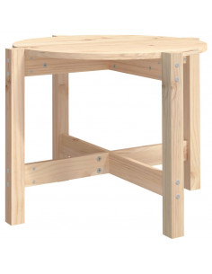 Tavolino da Salotto Ø 62,5x45 cm in Legno Massello di Pino 2