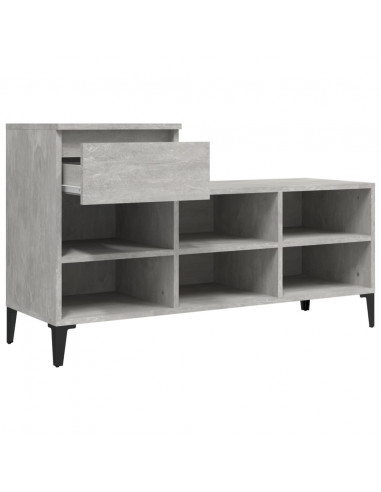 Scarpiera Grigio Cemento 102x36x60 cm in Legno Multistrato