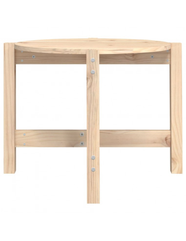 Tavolino da Salotto Ø 62,5x45 cm in Legno Massello di Pino