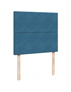 Giroletto a Molle con Materasso Blu Scuro 120x200 cm in Velluto 2