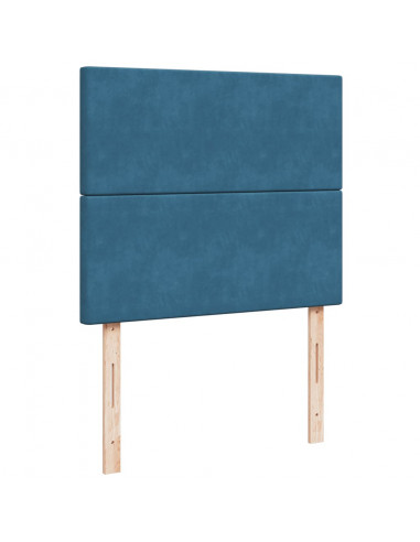 Giroletto a Molle con Materasso Blu Scuro 120x200 cm in Velluto