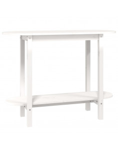 Tavolo Consolle Bianco 110x40x80 cm in Legno Massello di Pino 2