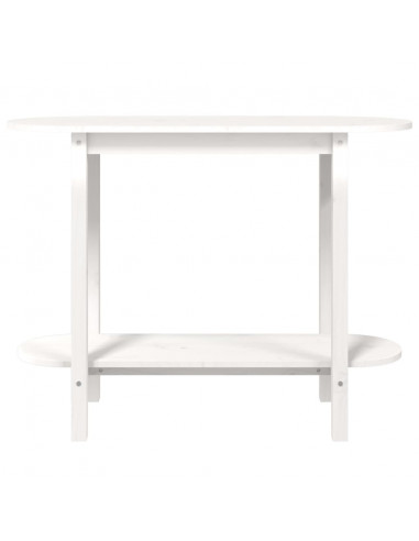 Tavolo Consolle Bianco 110x40x80 cm in Legno Massello di Pino