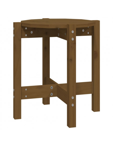 Tavolino da Salotto Miele Ø 42,5x45cm in Legno Massello di Pino