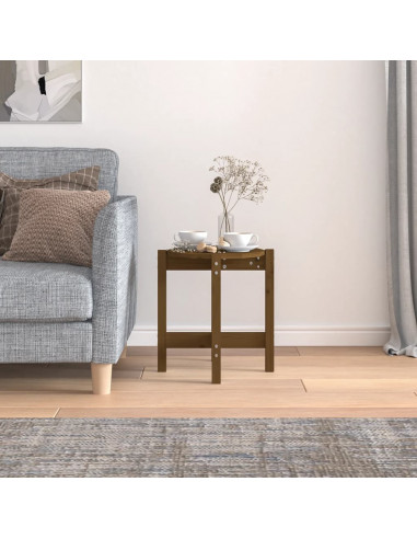 Tavolino da Salotto Miele Ø 42,5x45cm in Legno Massello di Pino