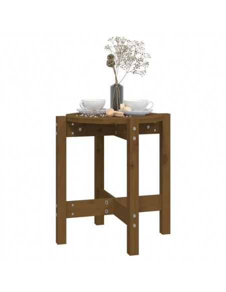 Tavolino da Salotto Miele Ø 42,5x45cm in Legno Massello di Pino