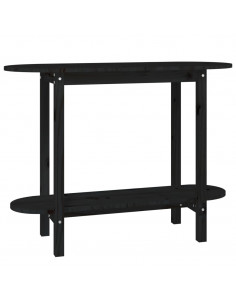 Tavolo Consolle Nero 110x40x80 cm in Legno Massello di Pino 2