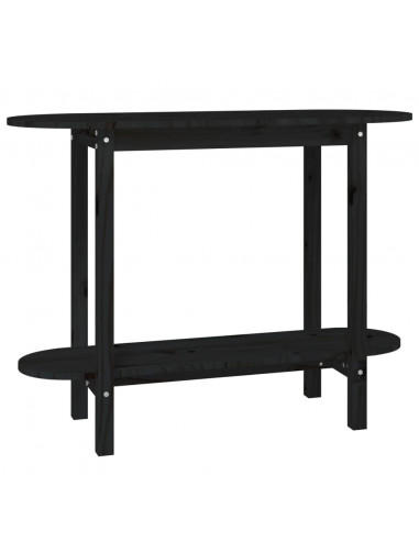 Tavolo Consolle Nero 110x40x80 cm in Legno Massello di Pino