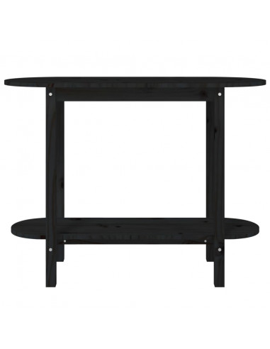 Tavolo Consolle Nero 110x40x80 cm in Legno Massello di Pino