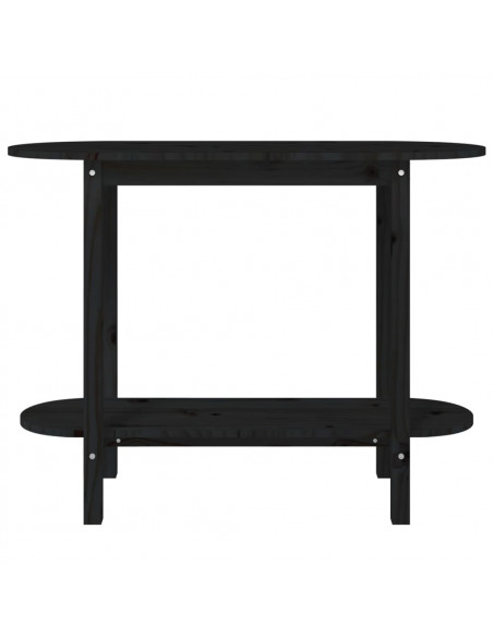 Tavolo Consolle Nero 110x40x80 cm in Legno Massello di Pino