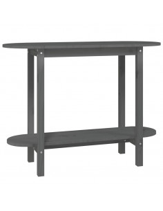 Tavolo Consolle Grigio 110x40x80 cm in Legno Massello di Pino 2