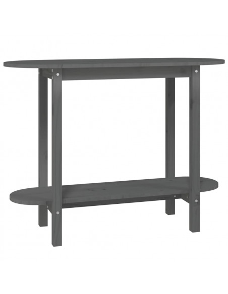 Tavolo Consolle Grigio 110x40x80 cm in Legno Massello di Pino