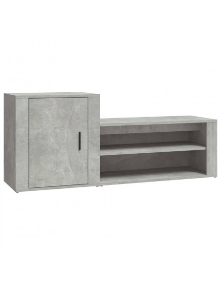 Scarpiera Grigio Cemento 130x35x54 cm in Legno Multistrato