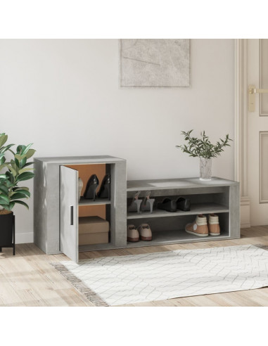 Scarpiera Grigio Cemento 130x35x54 cm in Legno Multistrato