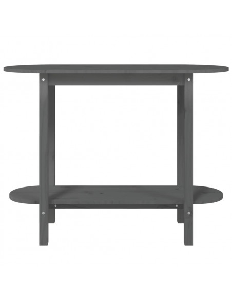Tavolo Consolle Grigio 110x40x80 cm in Legno Massello di Pino