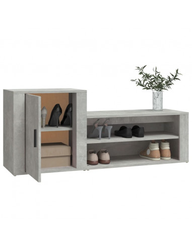 Scarpiera Grigio Cemento 130x35x54 cm in Legno Multistrato