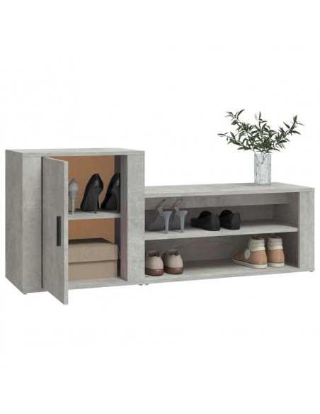 Scarpiera Grigio Cemento 130x35x54 cm in Legno Multistrato