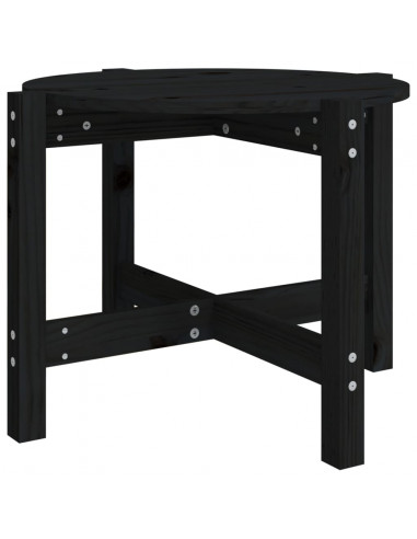 Tavolino da Salotto Nero Ø 62,5x45 cm in Legno Massello di Pino