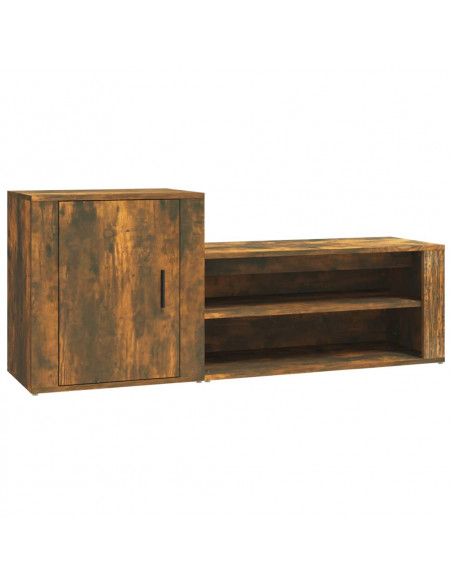Scarpiera Rovere Fumo 130x35x54 cm in Legno Multistrato