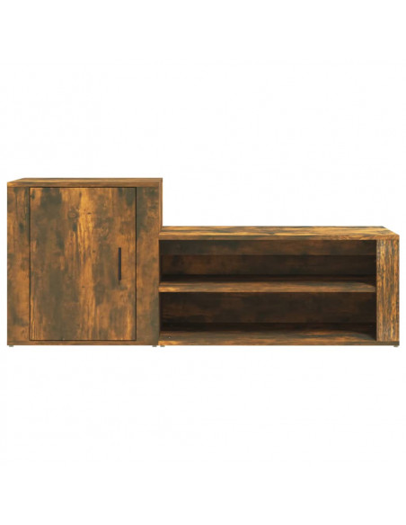 Scarpiera Rovere Fumo 130x35x54 cm in Legno Multistrato