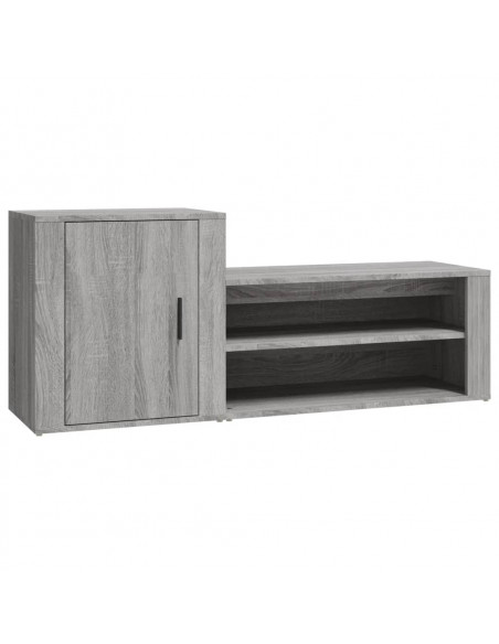 Scarpiera Grigio Sonoma 130x35x54 cm in Legno Multistrato