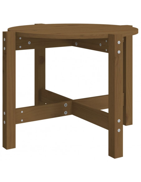 Tavolino da Salotto Miele Ø 62,5x45cm in Legno Massello di Pino