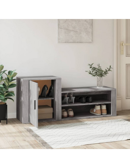 Scarpiera Grigio Sonoma 130x35x54 cm in Legno Multistrato