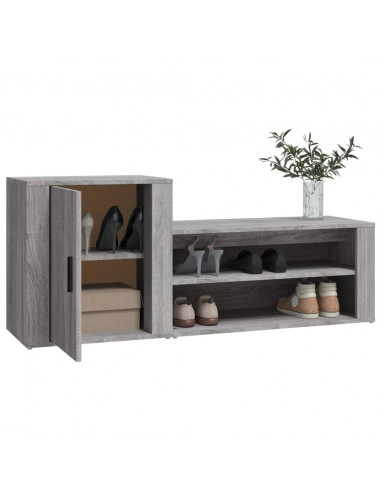 Scarpiera Grigio Sonoma 130x35x54 cm in Legno Multistrato