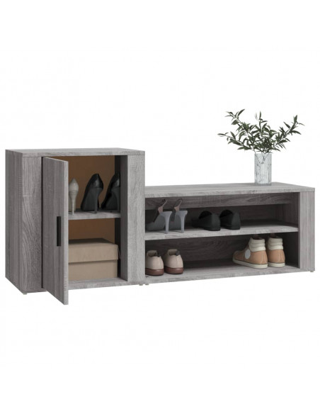 Scarpiera Grigio Sonoma 130x35x54 cm in Legno Multistrato