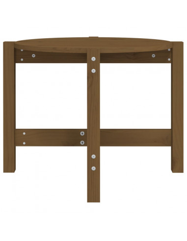 Tavolino da Salotto Miele Ø 62,5x45cm in Legno Massello di Pino