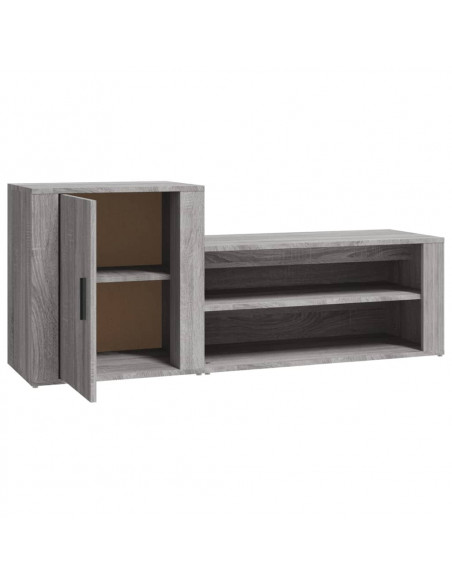 Scarpiera Grigio Sonoma 130x35x54 cm in Legno Multistrato