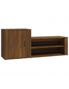 Scarpiera Rovere Marrone 130x35x54 cm in Legno Multistrato 2