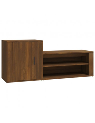 Scarpiera Rovere Marrone 130x35x54 cm in Legno Multistrato