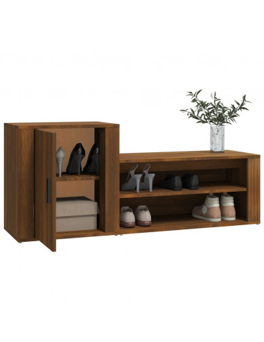 Scarpiera Rovere Marrone 130x35x54 cm in Legno Multistrato