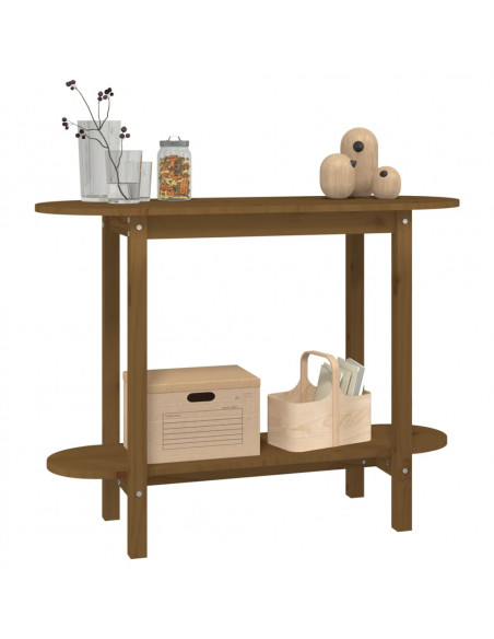 Tavolo Consolle Miele 110x40x80 cm in Legno Massello di Pino