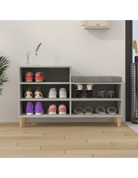 Scarpiera Grigio Cemento 102x36x60 cm in Legno Multistrato