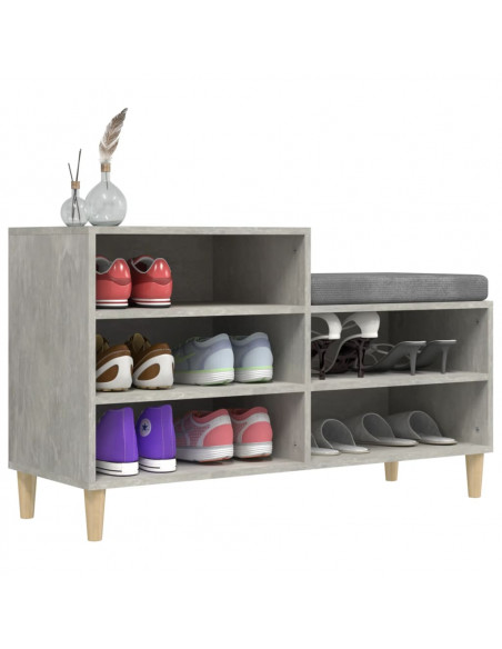 Scarpiera Grigio Cemento 102x36x60 cm in Legno Multistrato