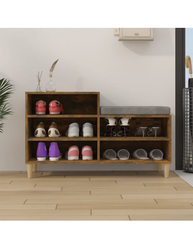 Scarpiera Rovere Fumo 102x36x60 cm in Legno Multistrato