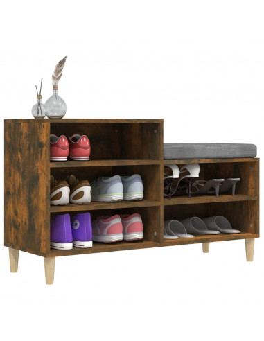 Scarpiera Rovere Fumo 102x36x60 cm in Legno Multistrato