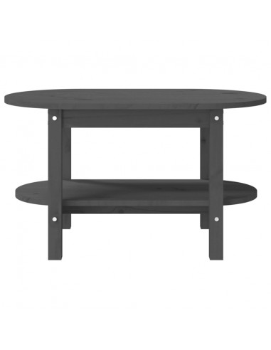 Tavolino da Salotto Grigio 80x45x45cm in Legno Massello di Pino